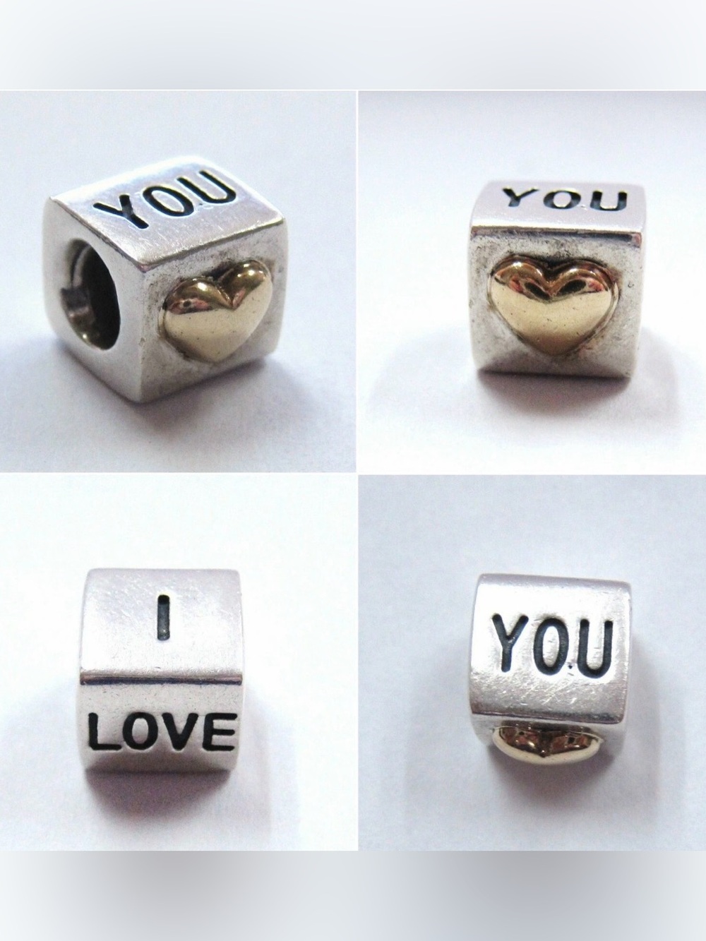 Pandora I Love You Cube 14KY/SS Charm 790200